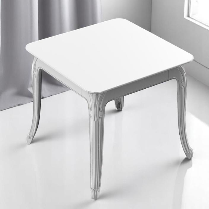 80x80 cm Parlak Yüzeyli Floria Masa – Küçük Alanlar İçin Kompakt Çözüm